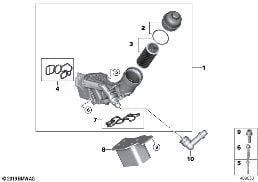 Dopływ oleju-filtr oleju, wymien. ciep. diagram for BMW X4 G02 20dX