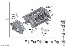 Blok silnika diagram for BMW 7 Series E65 745i