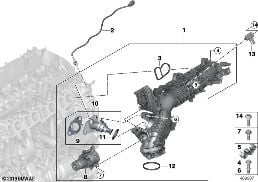 Instalacja ssąca AGR ze sterow. klapami diagram for BMW X4 G02 20dX