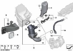 Vedení vzduchu diagram for BMW X5 G05 30dX