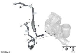 Kühlsystem-Abgasturbolader diagram for BMW MINI F56 Cooper