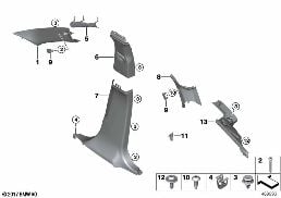 TRIM PANEL A- / B- / C- / D-COLUMN diagram for BMW X4 F26 28iX