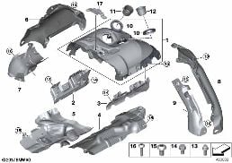 Abgasturbolader Hitzeschutz diagram for BMW 5 Series G30 M550iX