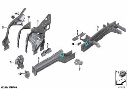 Pasa-rueads/soporto del motor diagram for BMW X6 F16 35iX