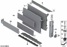 COOLANT RADIATOR MOUNTING HARDWARE diagram for BMW 1 Series F21 LCI M140i