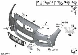 M TRIM, FRONT diagram for BMW 2 Series F22 228i