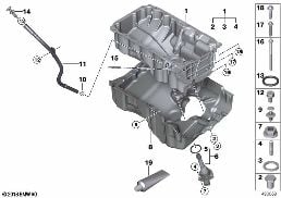 Coppa dell'olio/indica.d.livello del.oli diagram for BMW 5 Series G30 LCI 523d
