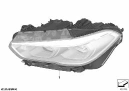 ไฟหน้า diagram for BMW X5L G18 X5 30LiX