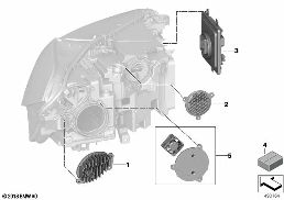 ชิ้นส่วนแยกชิ้น ไฟหน้า อิเล็กทรอนิกส์ diagram for BMW X5L G18 X5 30LiX