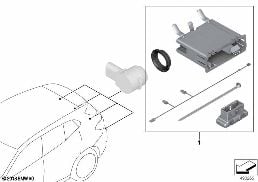 RETROFIT KIT PDC, REAR diagram for BMW X1 F48 20dX
