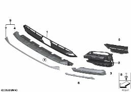 TRIM, DECOR ELEMENTS, FRONT diagram for BMW X3 G01 30i