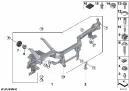 CARRIER INSTRUMENT PANEL diagram for BMW 8 Series G14 Convertible 840dX