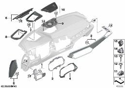 MOUNTING PARTS, I-PANEL, TOP diagram for BMW X6 M F96 X6 M