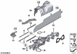 Collettore scarico-AGR diagram for BMW X5 F15 M50dX