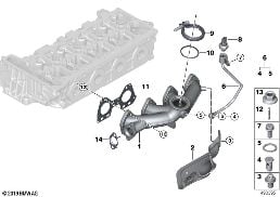 EXHAUST MANIFOLD diagram for BMW X1 F48 LCI 18dX