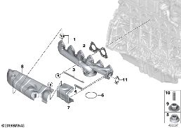 Egzoz manifoldu-AGR diagram for BMW 4 Series F33 430d
