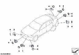 Park Distance Control (PDC) warianty M diagram for BMW X4 G02 30iX