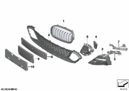 M TRIM DECOR ELEMENTS, FRONT diagram for BMW 2 Series F45 Active Tourer LCI 216d
