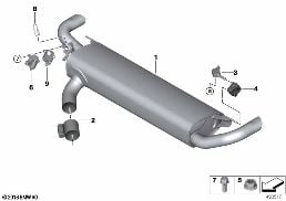 R エキゾースト システム diagram for BMW X5 G05 40iX