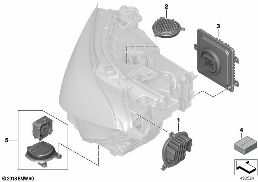 SINGLE PARTS, HEADLIGHT ELECTRONICS diagram for BMW 8 Series G16 Gran Coupé 840dX