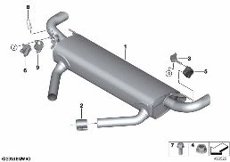 R エキゾースト システム diagram for BMW X5 G05 40iX
