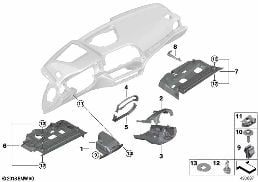 Piezas adosadas tablero instrum. abajo diagram for BMW 4 Series G23 Convertible M440iX