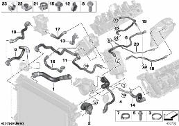Kühlsystem-Kühlmittelschläuche diagram for BMW X7 G07 M50iX