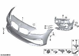 TRIM COVER, FRONT diagram for BMW 2 Series F45 Active Tourer LCI 216d