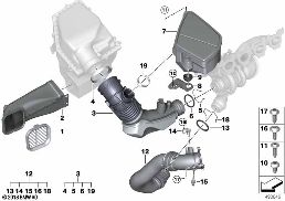 에어 덕트 diagram for BMW X3 G01 30iX
