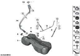 FUEL TANK/MOUNTING PARTS diagram for BMW X3 G01 30iX