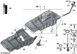 OIL PAN/OIL LEVEL INDICATOR diagram for BMW 5 Series G31 Touring 530d