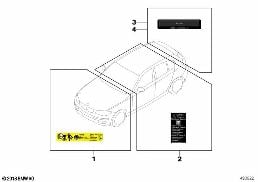 VARIOUS NOTICE STICKERS diagram for BMW X1 E84 28iX