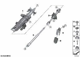 Lenksäule elektr.verstellb./Anbauteile diagram for BMW X6 G06 LCI M60iX