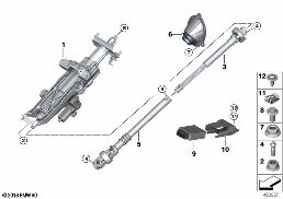 Colonne réglable électr./pièces montage diagram for BMW Rolls-Royce Cullinan RR31 Cullinan