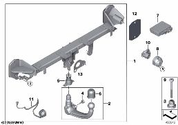 트레일러 커플링, 분리 가능 diagram for BMW X3 G01 LCI 20dX