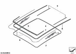 PANORAMA ROOF MOUNTING PARTS diagram for BMW X3 G01 30iX