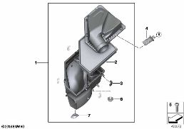 INTAKE MUFFLER/FILTER CARTRIDGE/HFM diagram for BMW 3 Series G20 Sedan 320dX
