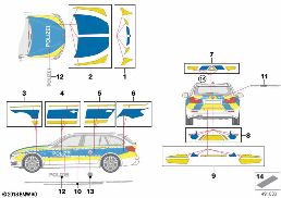 STICKER POLICE NORTH RHINE-WESTPHALIA diagram for BMW 3 Series F31 LCI 320dX