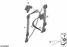 Deurvenstermechanisme achter diagram for BMW Rolls-Royce Cullinan RR31 Cullinan