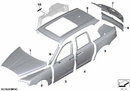 Panneau extérieur diagram for BMW Rolls-Royce Cullinan RR31 Cullinan