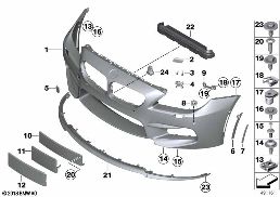 M TRIM, FRONT diagram for BMW 6 Series F06 Gran Coupé LCI M6