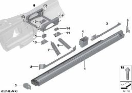 Cadre-plancher diagram for BMW Rolls-Royce Cullinan RR31 Cullinan