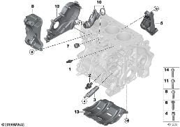 ENGINE BLOCK MOUNTING PARTS diagram for BMW i8 I12 LCI i8