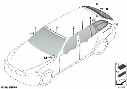 Zasklení diagram for BMW 5 Series G31 Touring 530d