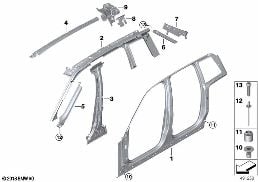 Cadre latéral diagram for BMW Rolls-Royce Cullinan RR31 Cullinan