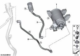 Filtre a charbon act./aeration carburant diagram for BMW 4 Series G23 Cabriolet LCI M440iX