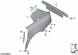 Revetement d'aile arriere diagram for BMW Rolls-Royce Cullinan RR31 Cullinan