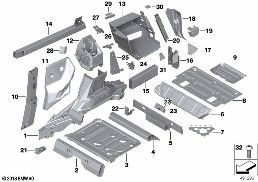 Plancher de coffre ar/passage de roue ar diagram for BMW Rolls-Royce Cullinan RR31 Cullinan