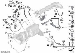 DIESEL PART.FILTER SENS./MOUNTING PARTS diagram for BMW 6 Series F12 640d