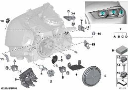 INDIVIDUAL PARTS FOR HEADLAMP, HALOGEN diagram for BMW X2 F39 20dX